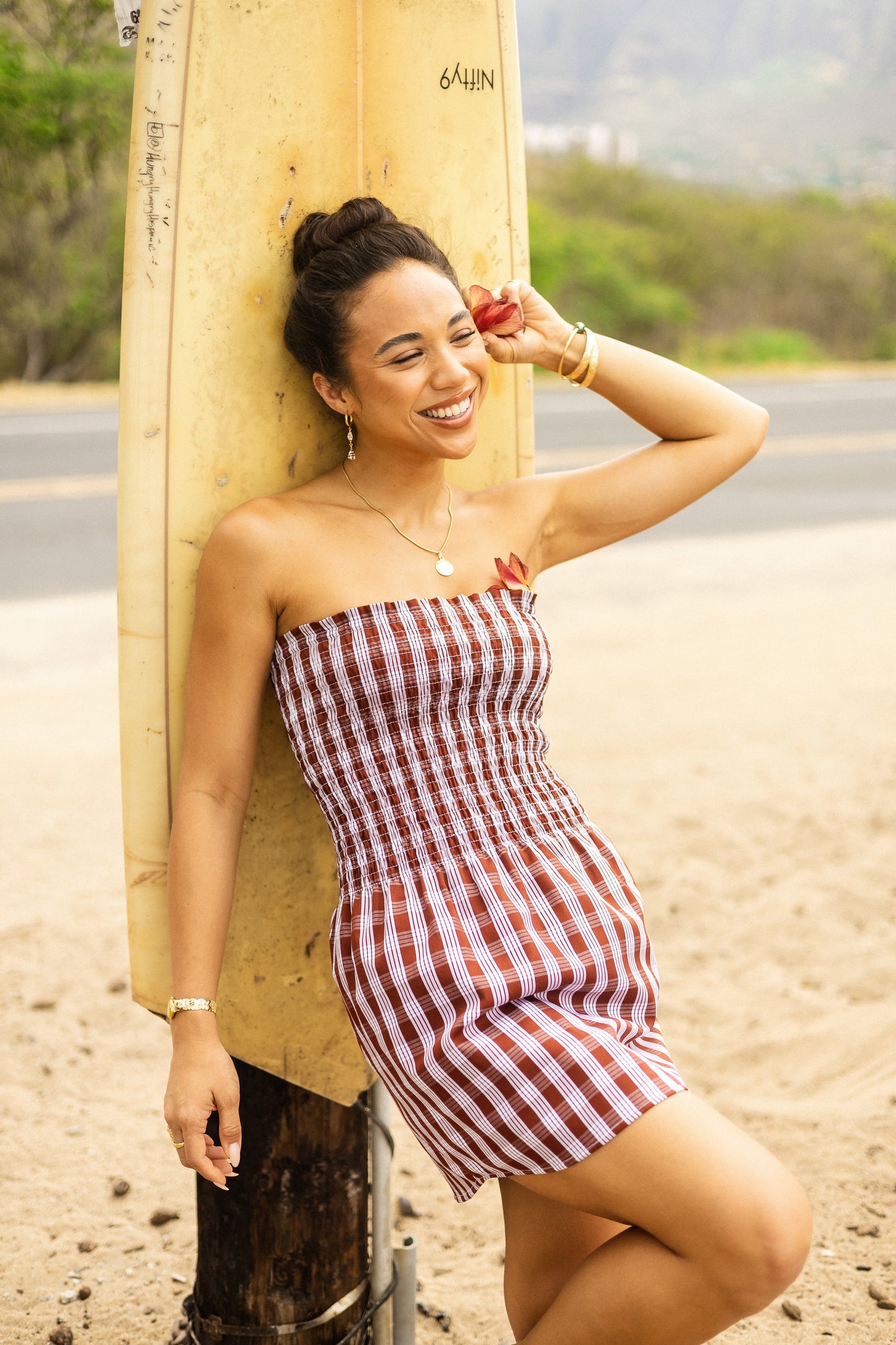 Da Palaka Strapless Dress - Drop-waist Style