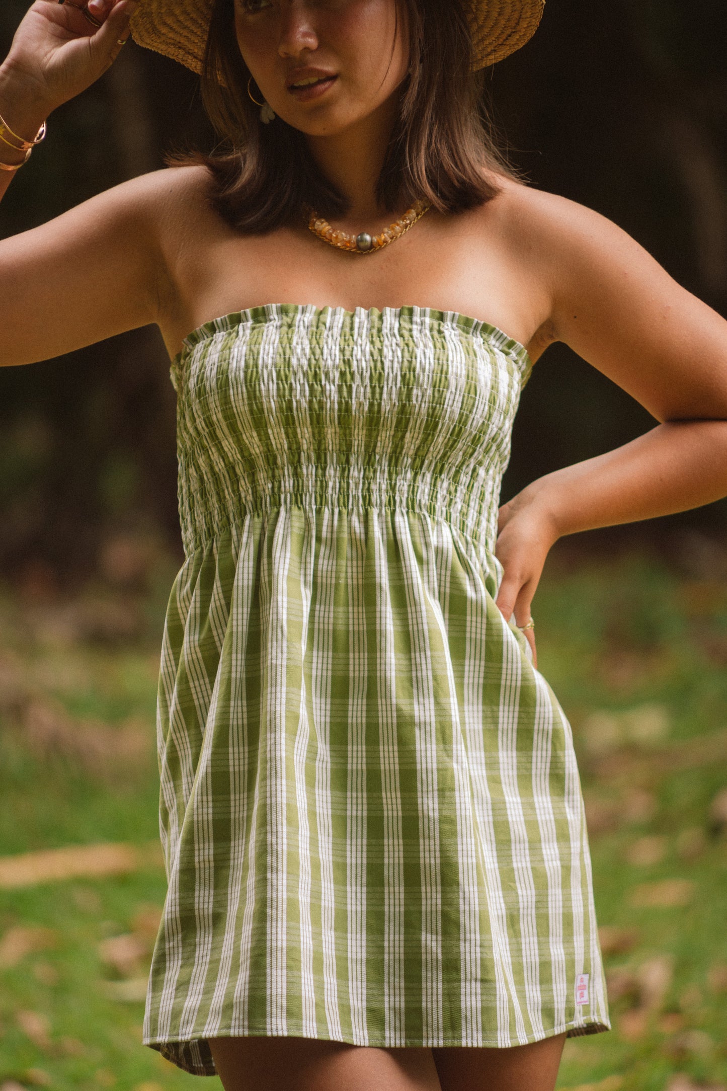 Da Palaka Strapless Dress - Babydoll Style