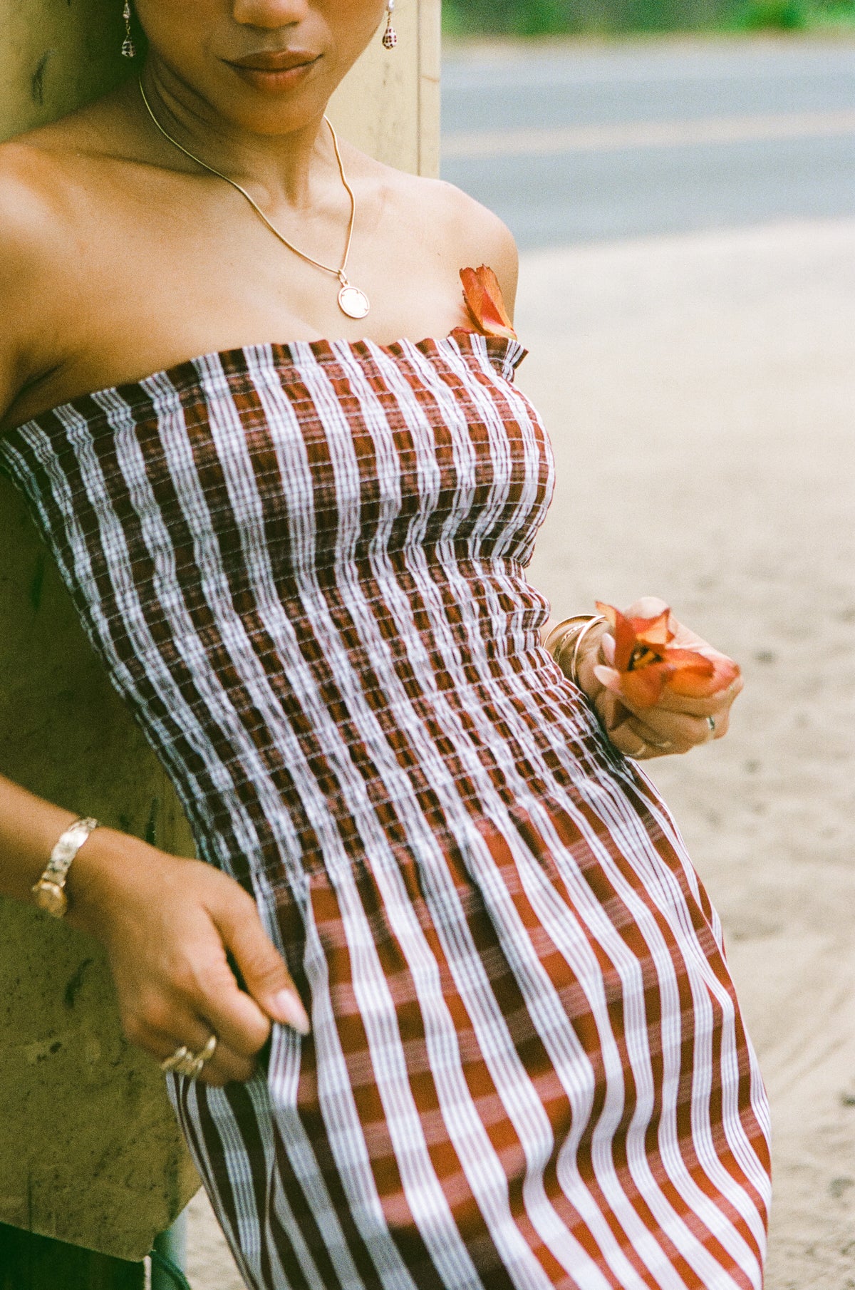 palaka dress Red Orchid/Anthurium Palaka Quilt Mini Dress